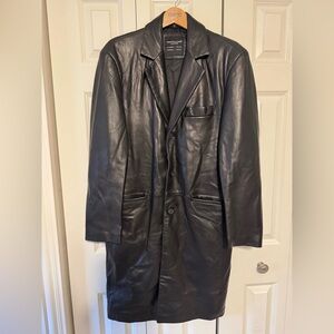 Pronto Uomo Men's Black Leather Coat